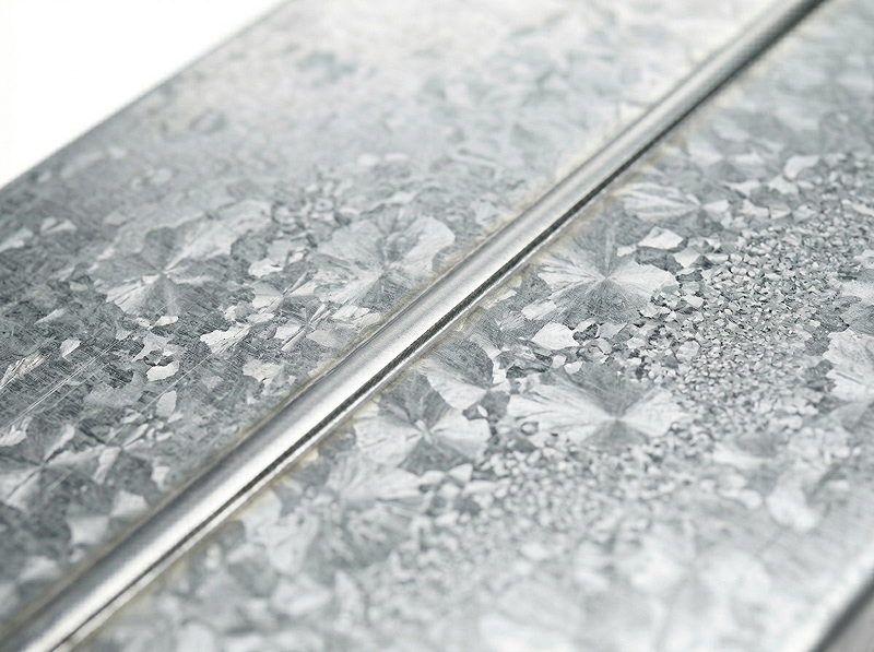 Текстура оцинкованной стали воздуховода 500×300 мм