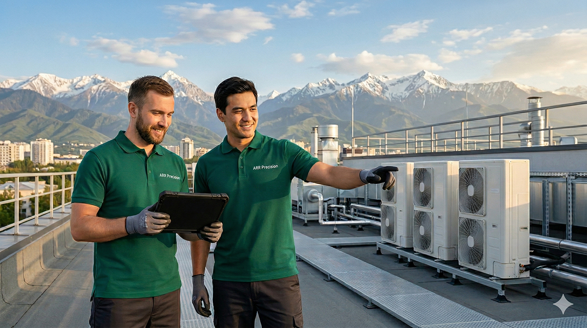 Инженеры ARR&nbsp;Precision на&nbsp;объекте в&nbsp;Алматы – проектирование и&nbsp;монтаж вентиляции