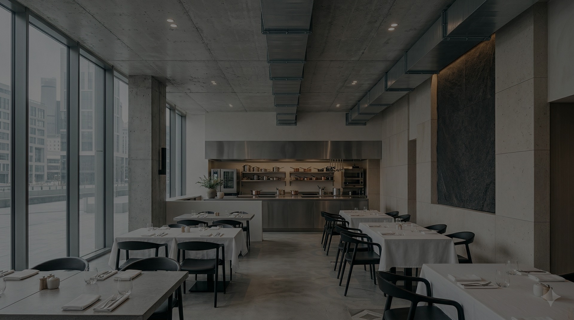 Интерьер современного ресторана с вентиляционной системой в Алматы – ARR Precision