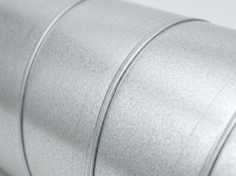 Текстура оцинкованной стали воздуховода D200 мм